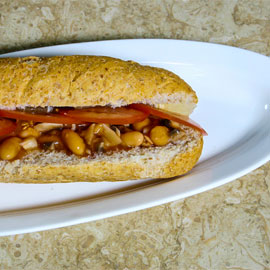 Baked Beans & Mushroom Bun